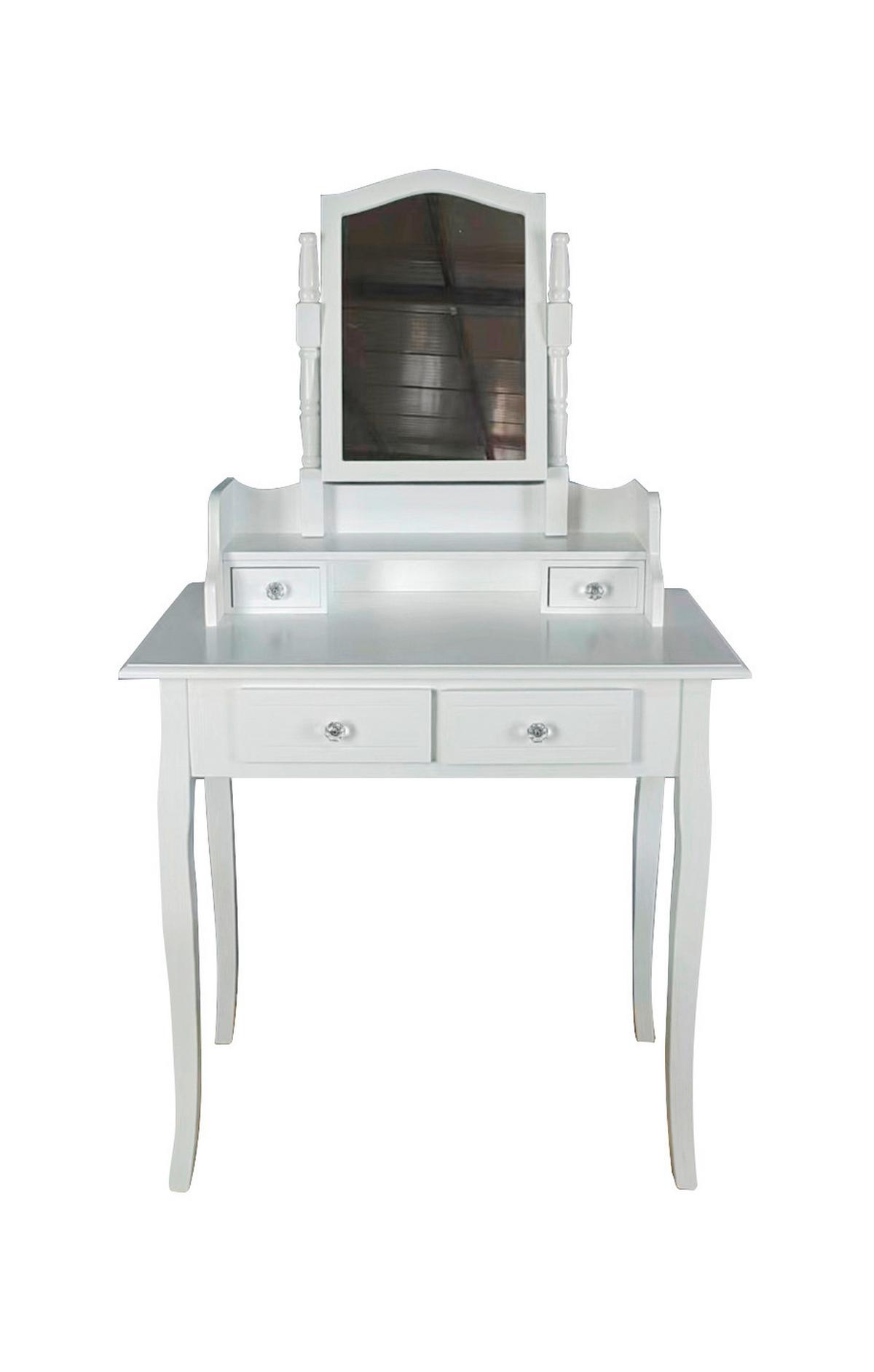 Sminkasztal Vanessa *top Ár* - fehér, Modern, faalapú anyag/Üveg (80/142/40cm) - Best Price