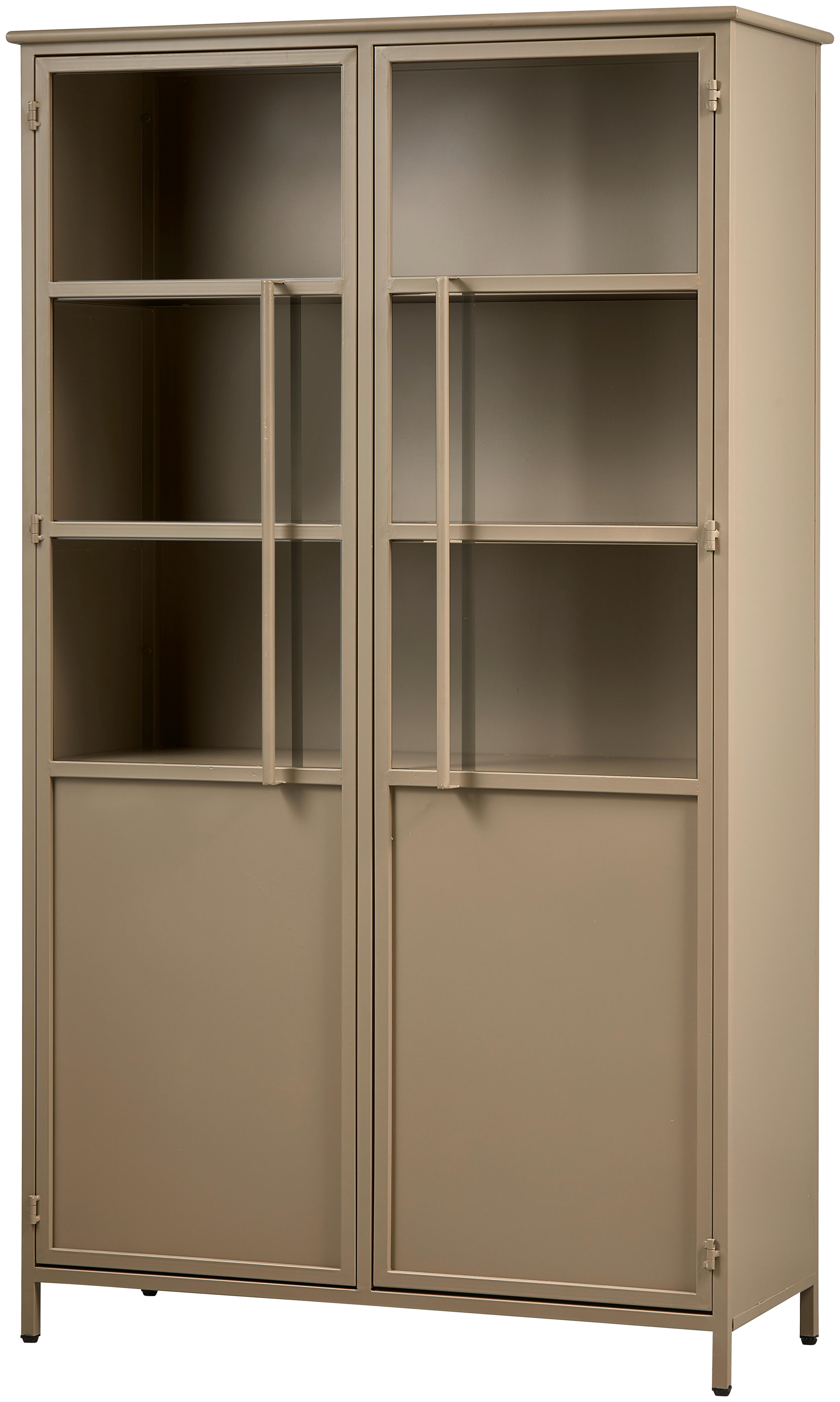 Vitrine Exhibit Khaki B: 99 cm - Khaki, Design, Glas/Metall (99/170/44cm) - Livetastic