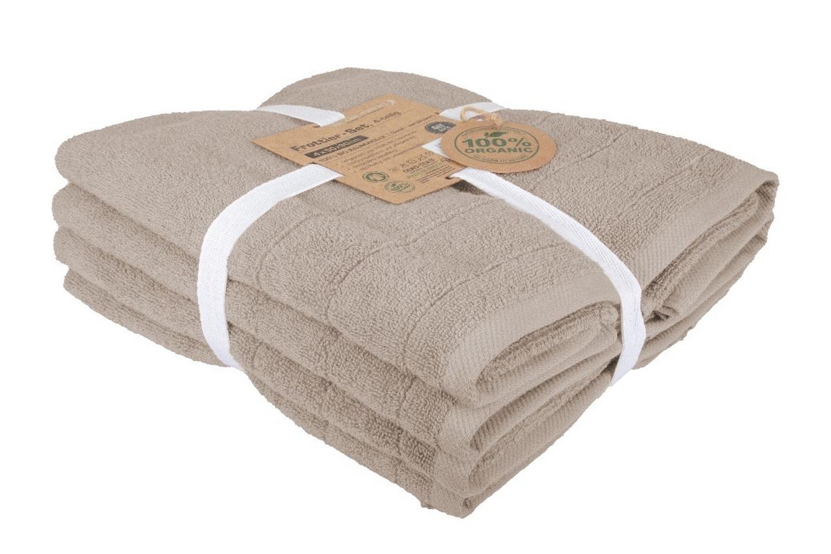Ručník BIO bavlna svetlěhnedá, - šedohnědá, Moderní, textil (50/90cm)