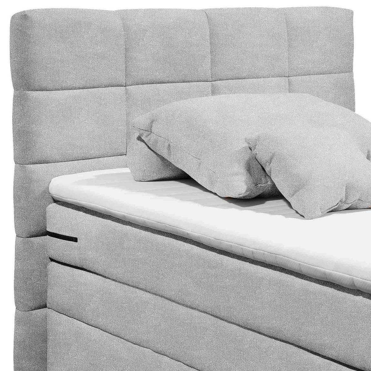 Boxspringbett Mit Topper & Bettkasten 120x200 Tacoma 3 - Silberfarben, KONVENTIONELL (120/200cm) - MID.YOU