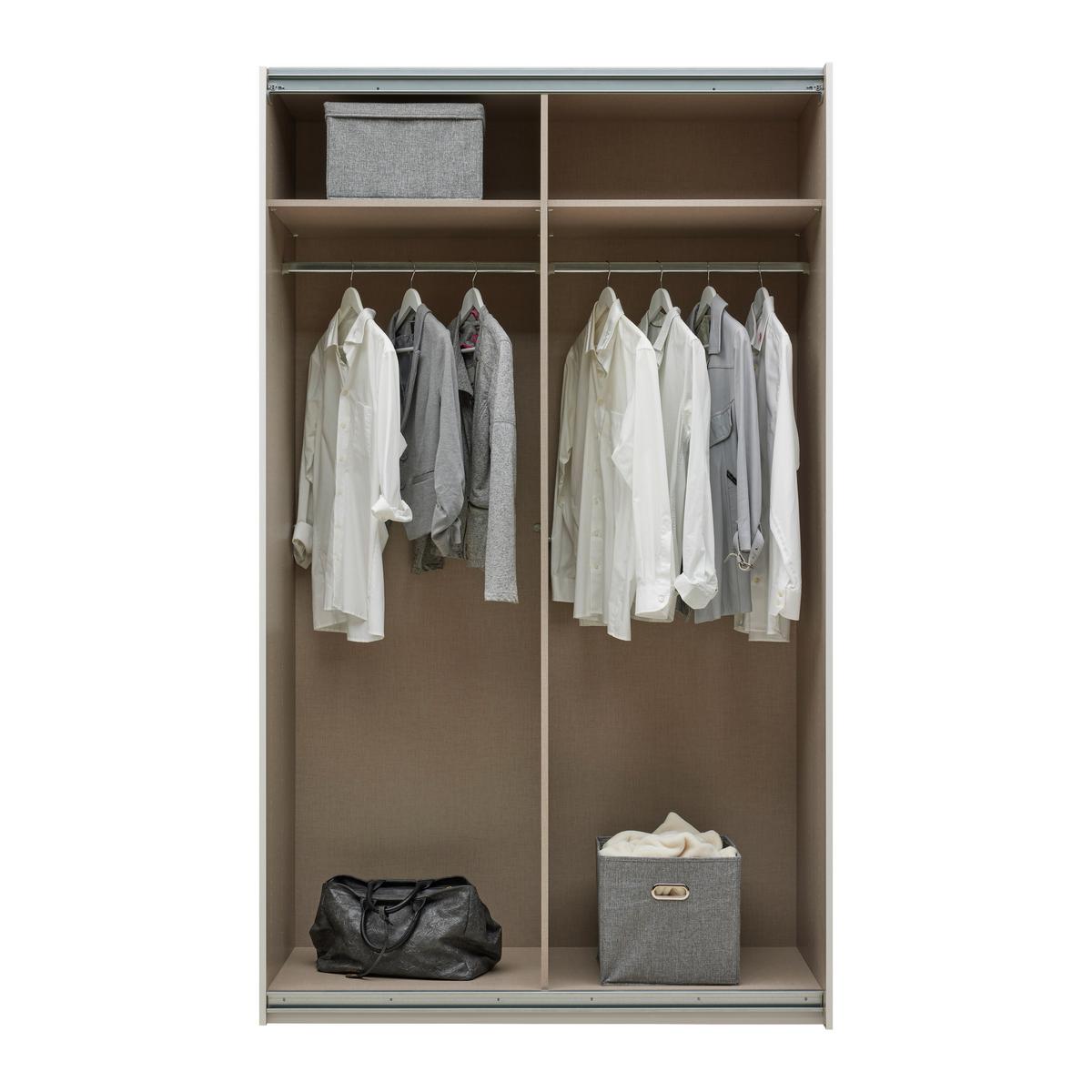 Šatní skříň QUADRA, šírka 136 cm - bílá/barvy hliníku, Konvenční, kov/kompozitní dřevo (136/229/57cm) - Mömax