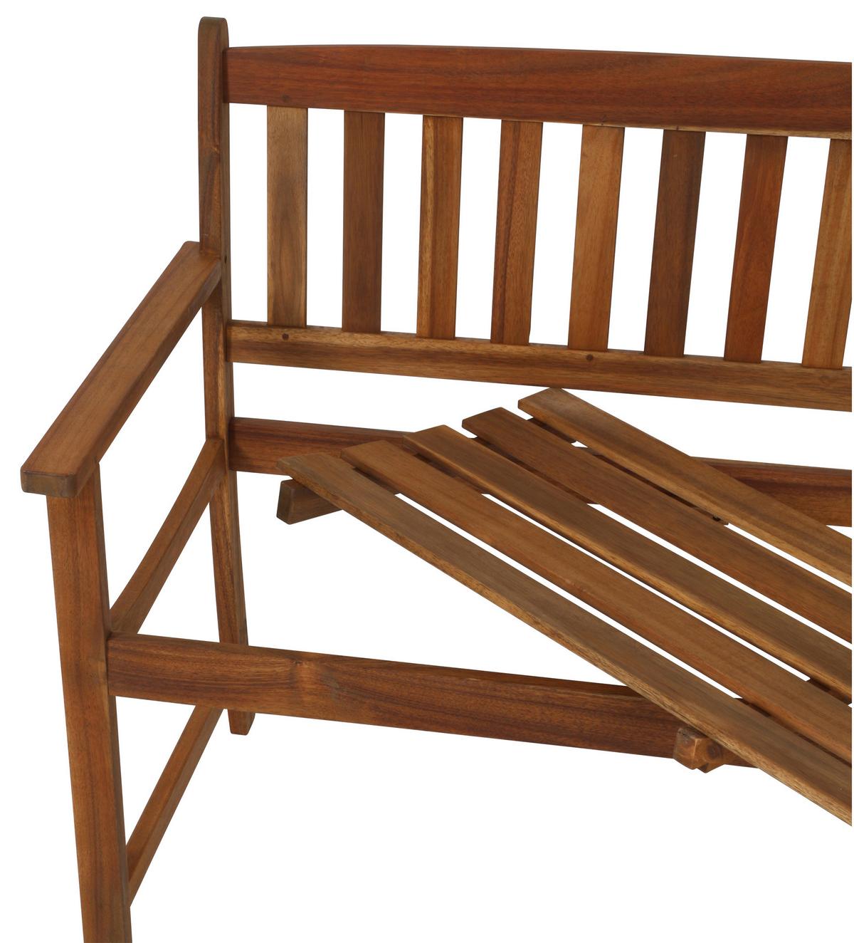 Gartenbank Echtholz 2-Sitzer Borkum mit Rückenlehne - Braun, KONVENTIONELL, Holz (109/86/58cm) - Gardenson