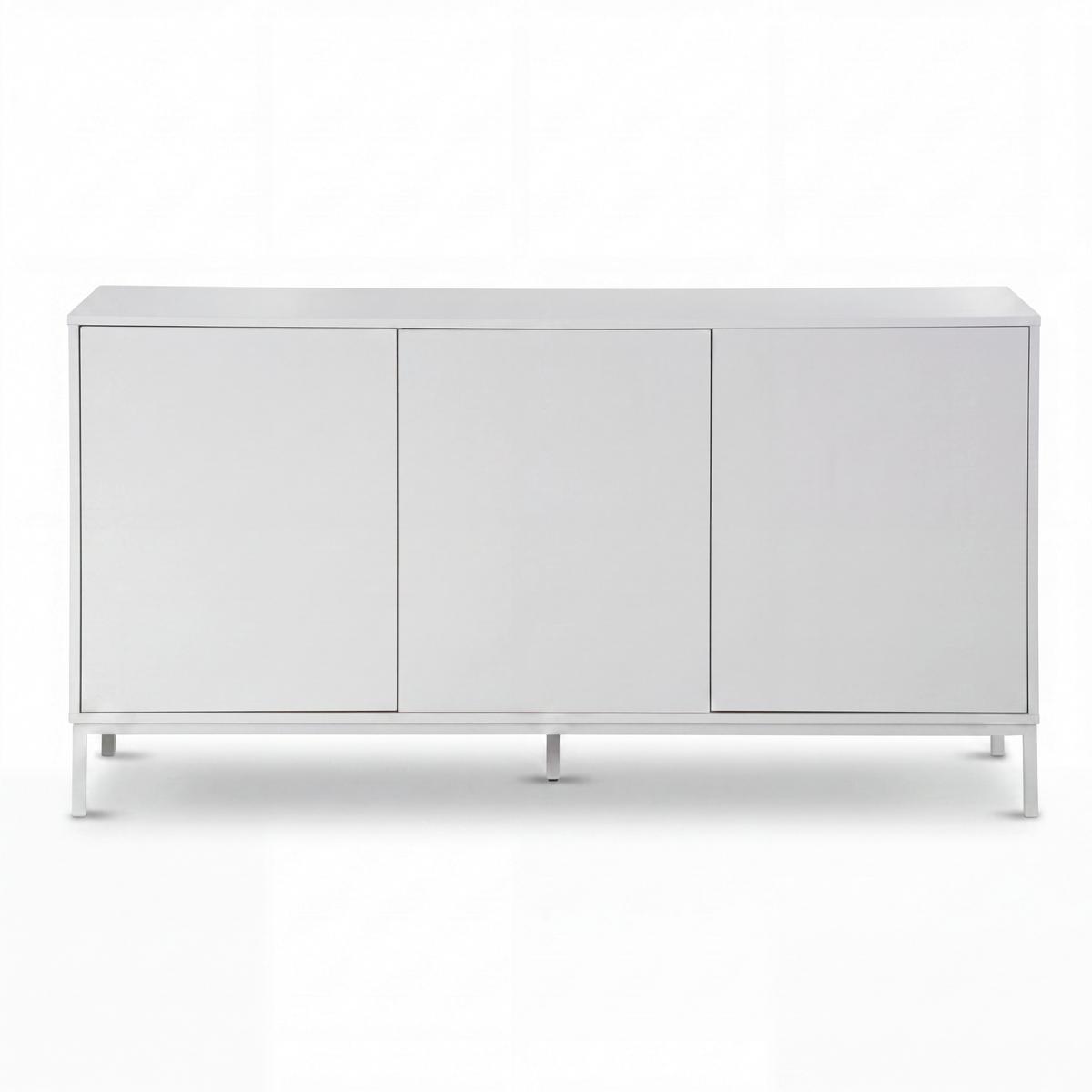 Široká komoda Amber biela MDF/Kov práškovaný - biela, Modern, kov/kompozitné drevo (150/80/40cm) - Bessagi Home