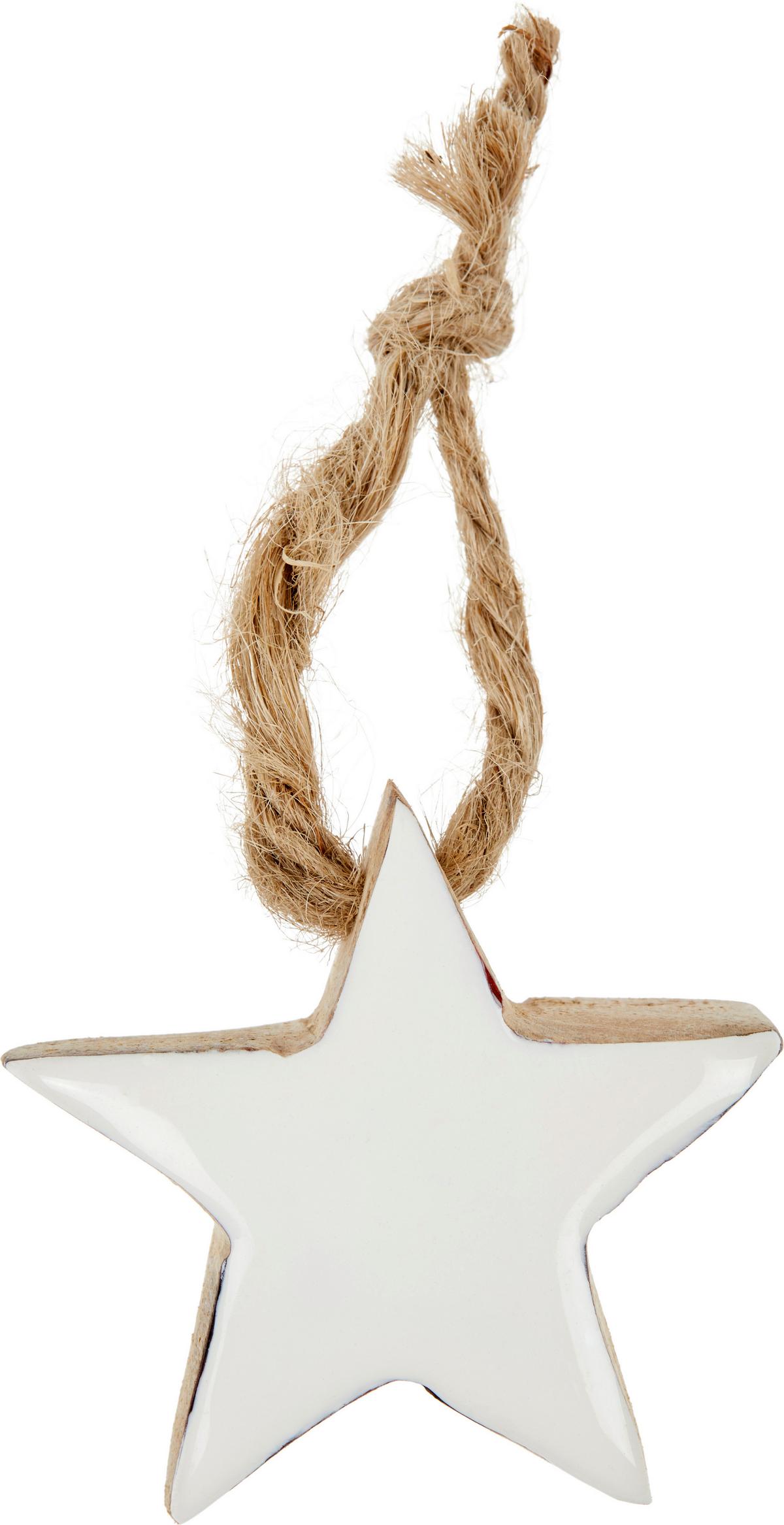 Dekostern Tina - Braun/Weiß, MODERN, Glas/Holz (5/5cm)