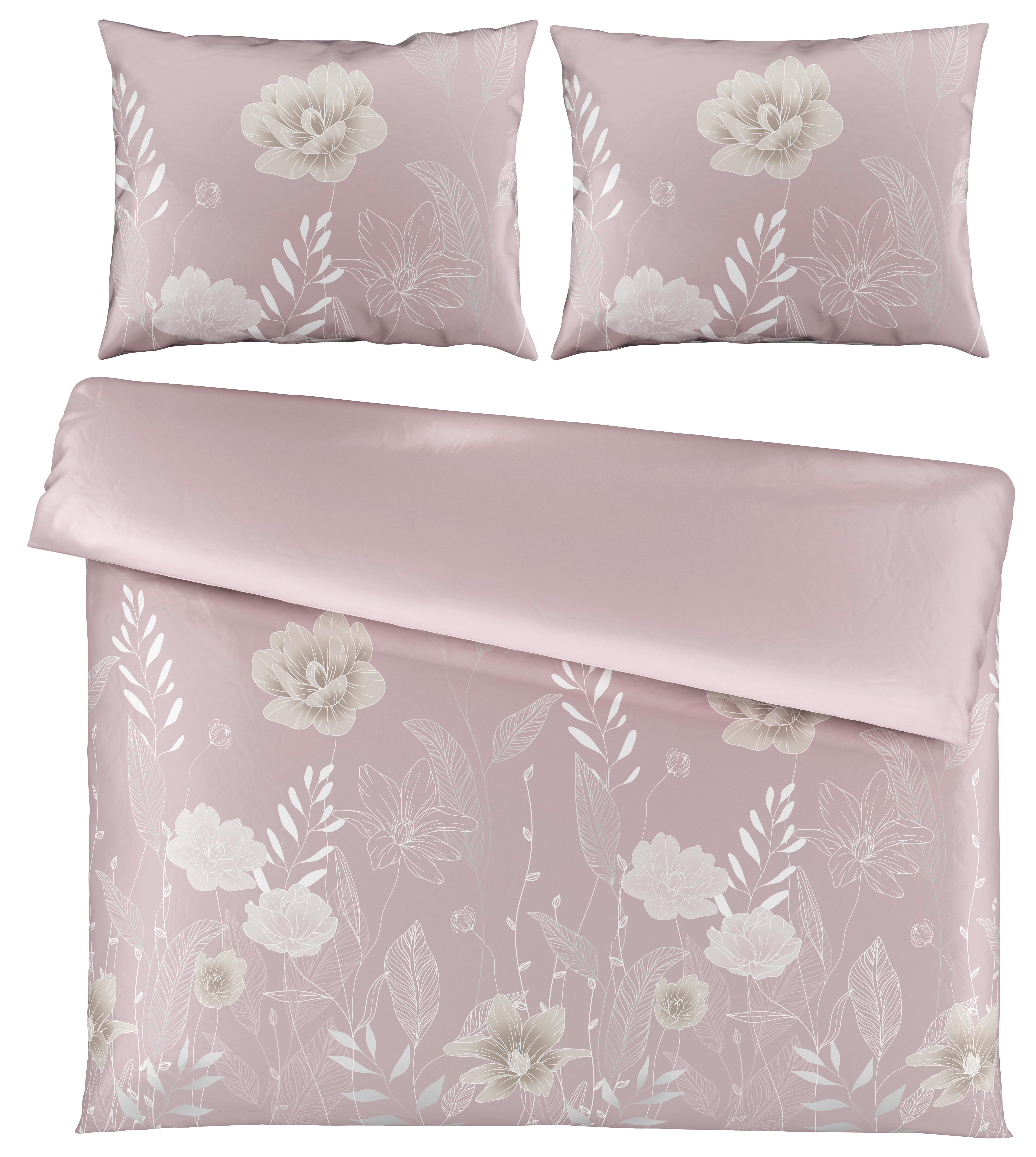 Posteľná bielizeň Nala XXL, 2x70/90 200/220cm - hnedofialová, Romantik / Landhaus, textil (200/220cm) - Modern Living
