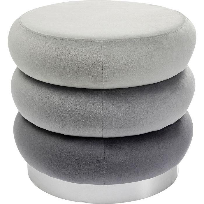 Hocker Sandwich Grau - Hellgrau/Alufarben, Trend, Textil (40/45/40cm) - Kare-Design