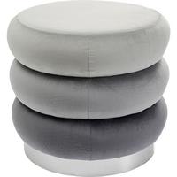 Hocker Sandwich Grau - Hellgrau/Alufarben, Trend, Textil (40/45/40cm) - Kare-Design
