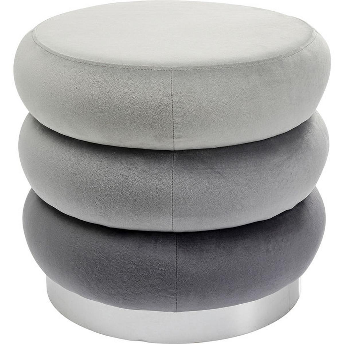 Hocker Sandwich Grau - Hellgrau/Alufarben, Trend, Textil (40/45/40cm) - Kare-Design
