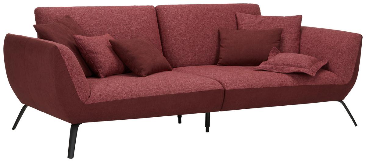 Veľká pohovka TRENDY, bordová - čierna/bordová, Modern, kompozitné drevo (260/93/124cm) - Premium Living