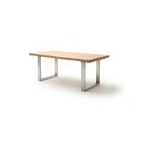 Ausziehtisch Dayton 180 Az 180-280x77x101 Cm Wildeiche - Edelstahlfarben/Eichefarben, Trend, Holz/Metall (180-280/77/101cm)