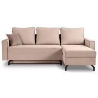 Ecksofa Marti Altrosa S: 230x148cm - Schwarz/Altrosa, Basics, Holz/Textil (230/148cm) - MID.YOU