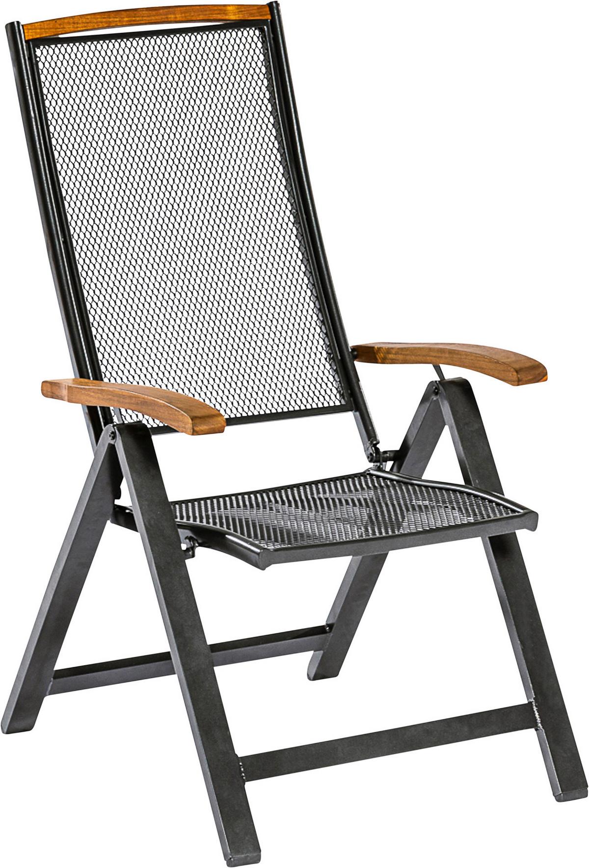 Gartengarnitur Tilos Set 5tlg. - Graphitfarben/Naturfarben, MODERN, Holz/Metall - Gardenson