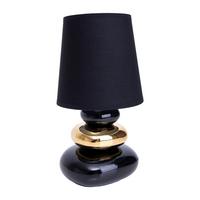 Tischlampe Stoney Schwarz Stoney - Goldfarben/Schwarz, Basics, Keramik/Textil (12,5/31cm) - Näve
