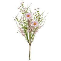 Umelý kvet margaréta MAGERITEN-MIX-STRAUSS II -PAZ- - zelená/ružová, Basics, kov/textil (65cm) - Mömax