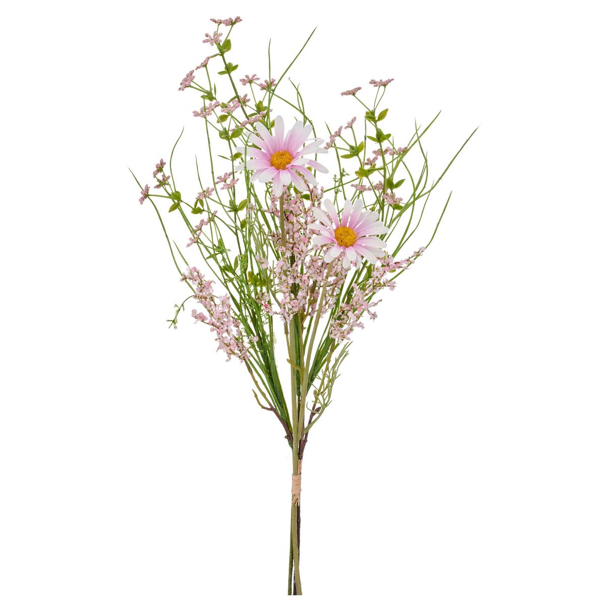 Umelý kvet margaréta MAGERITEN-MIX-STRAUSS II -PAZ- - zelená/ružová, Basics, kov/textil (65cm) - Mömax