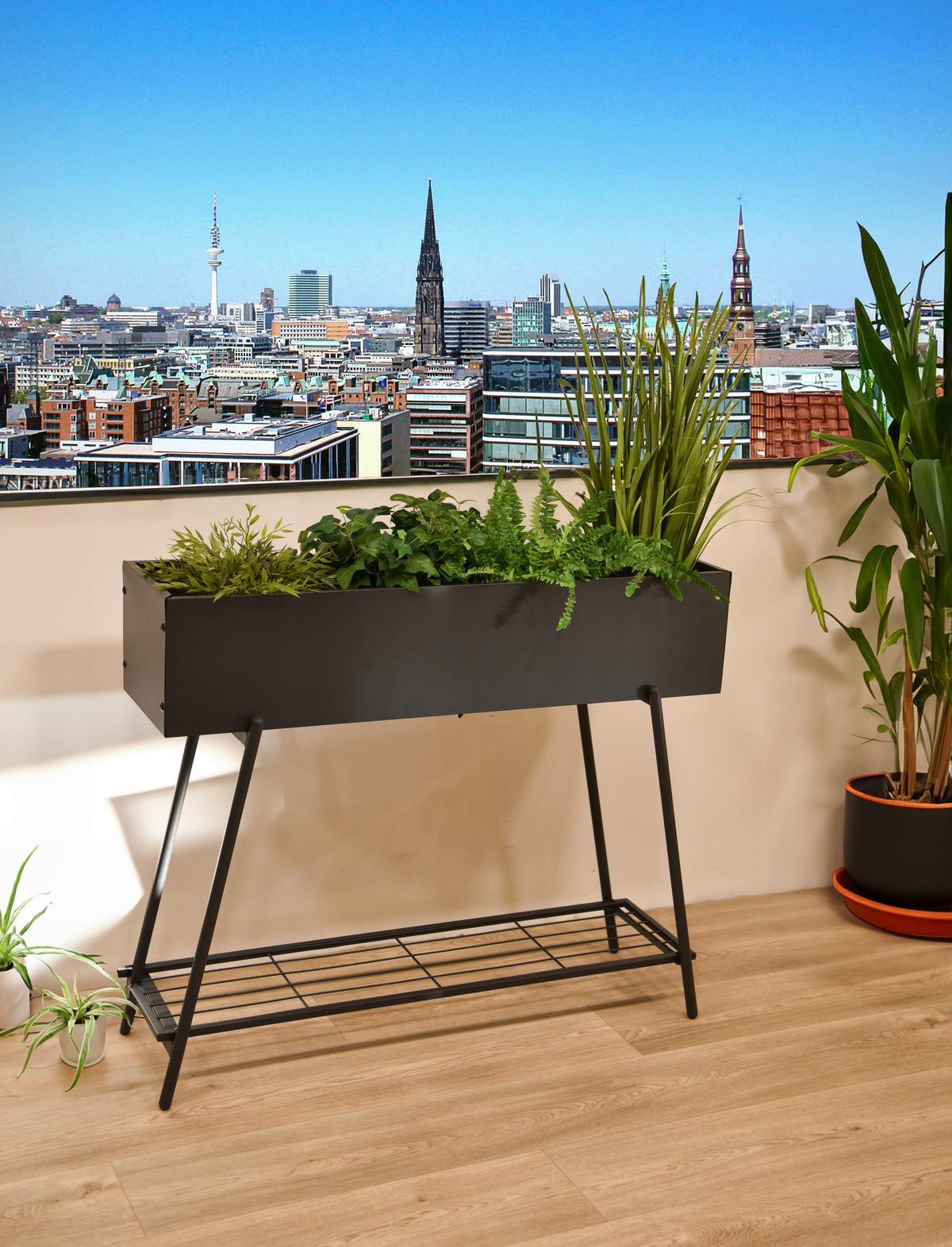 Blumenkasten Blumenkasten Jasmin - Anthrazit, Basics, Metall (30/80/96cm)