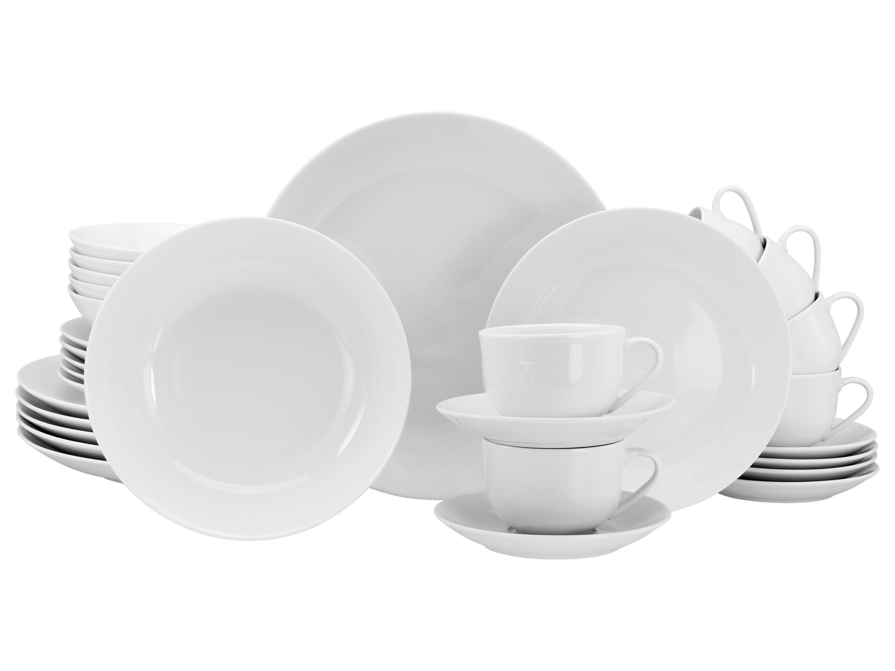 Kombiservice Luna 30--Teilig., Weiß - Weiß, Basics, Keramik - Creatable