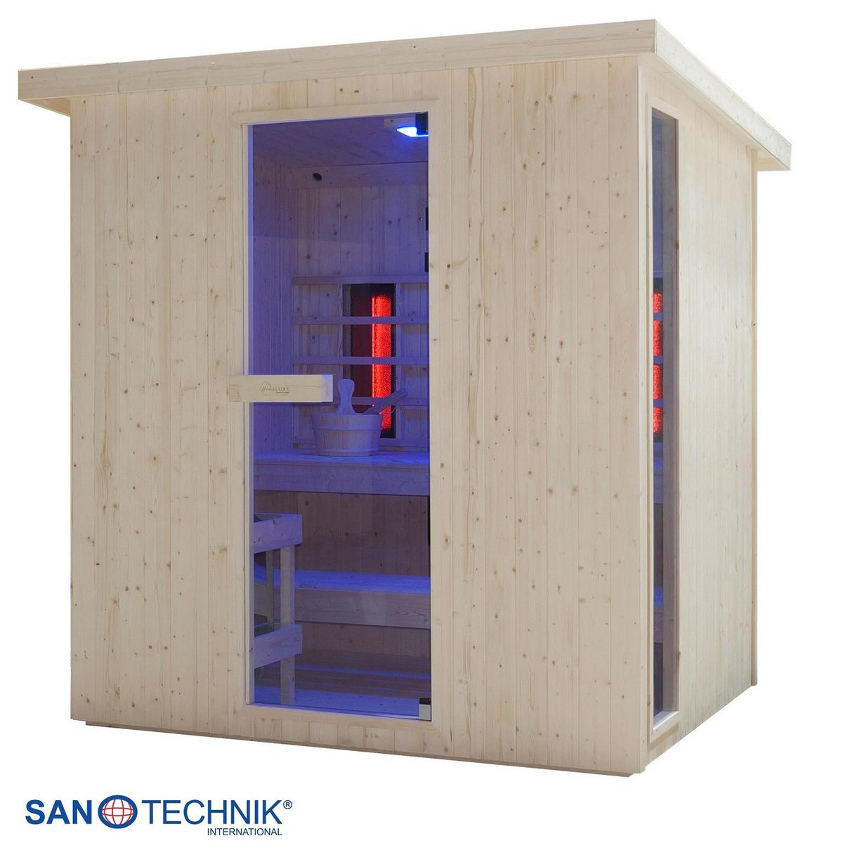 INFRAROTKABINE Lahti Holzfarben B: 181,5 cm - Fichtefarben, KONVENTIONELL, Holz (198/181,5/202,2cm) - Sanotechnik