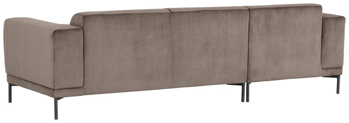 Ecksofa Erno Taupe S: 262 cm - Taupe/Schwarz, Design, Textil (262/183cm) - MID.YOU