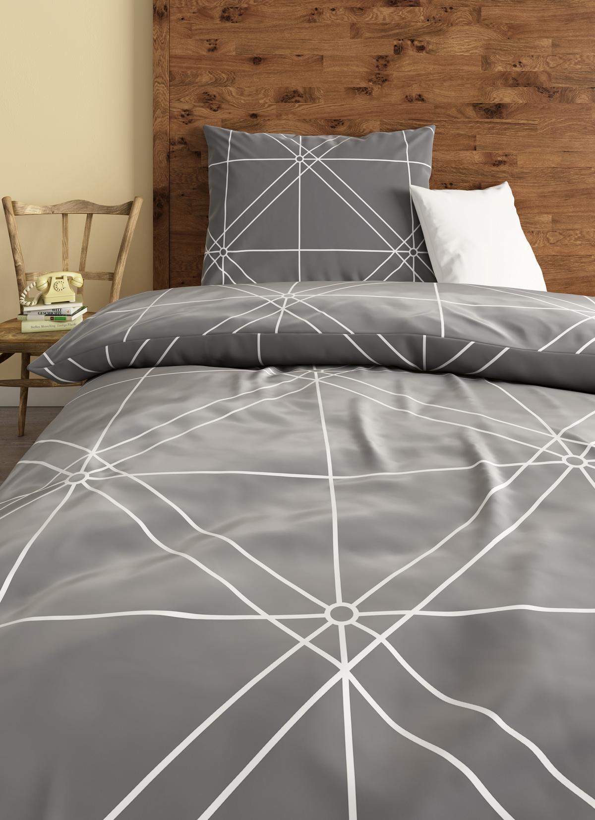 Ágyneműhuzat-garnitúra Chalene - antracit, Romantik / Landhaus, textil (140/200cm) - James Wood
