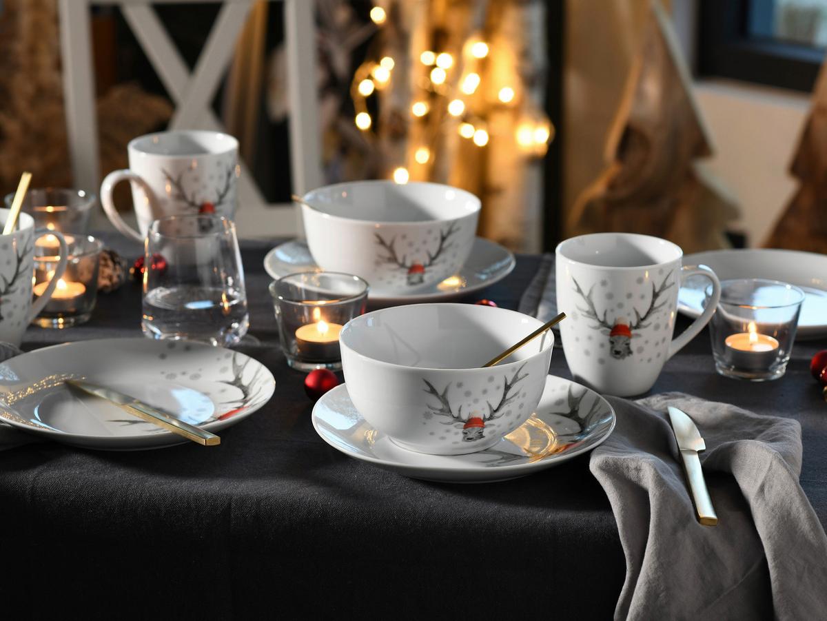 Kaffeebecherset Luna Hirsch 6--Teilig., Weiß - Weiß, Basics, Keramik - Creatable