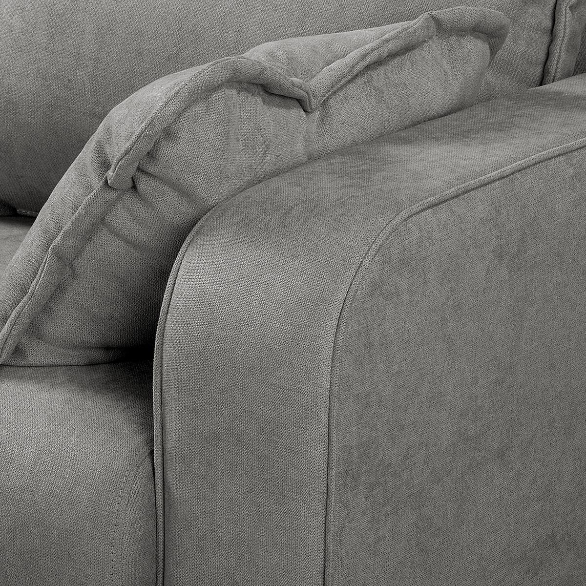 Ecksofa Beata Grau S: 150x230 cm - Wengefarben/Grau, Design, Textil (150/230cm) - Livetastic