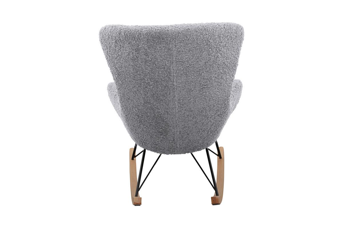 Schaukelstuhl Hellgrau B: 75 Cm - Eichefarben/Hellgrau, MODERN, Textil/Metall (75/106/102cm) - Livetastic