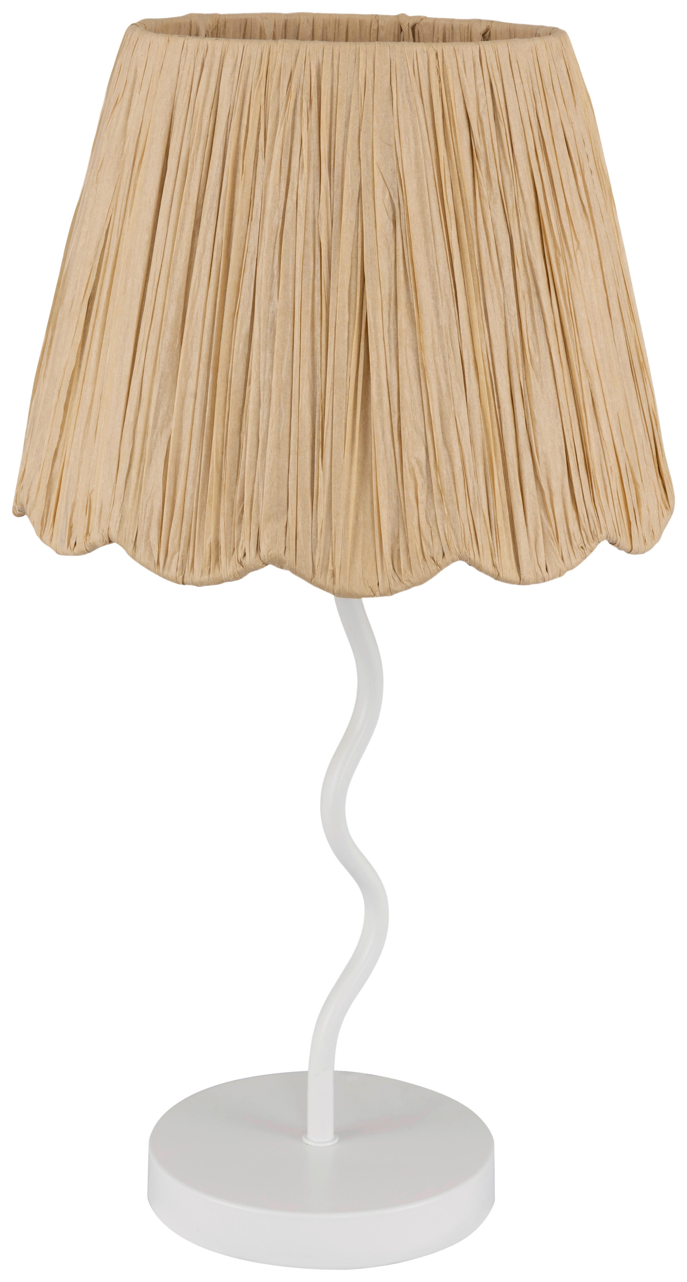 Tischleuchte, E27 Flock - Naturfarben/Weiß, KONVENTIONELL, Papier/Metall (27/50cm)