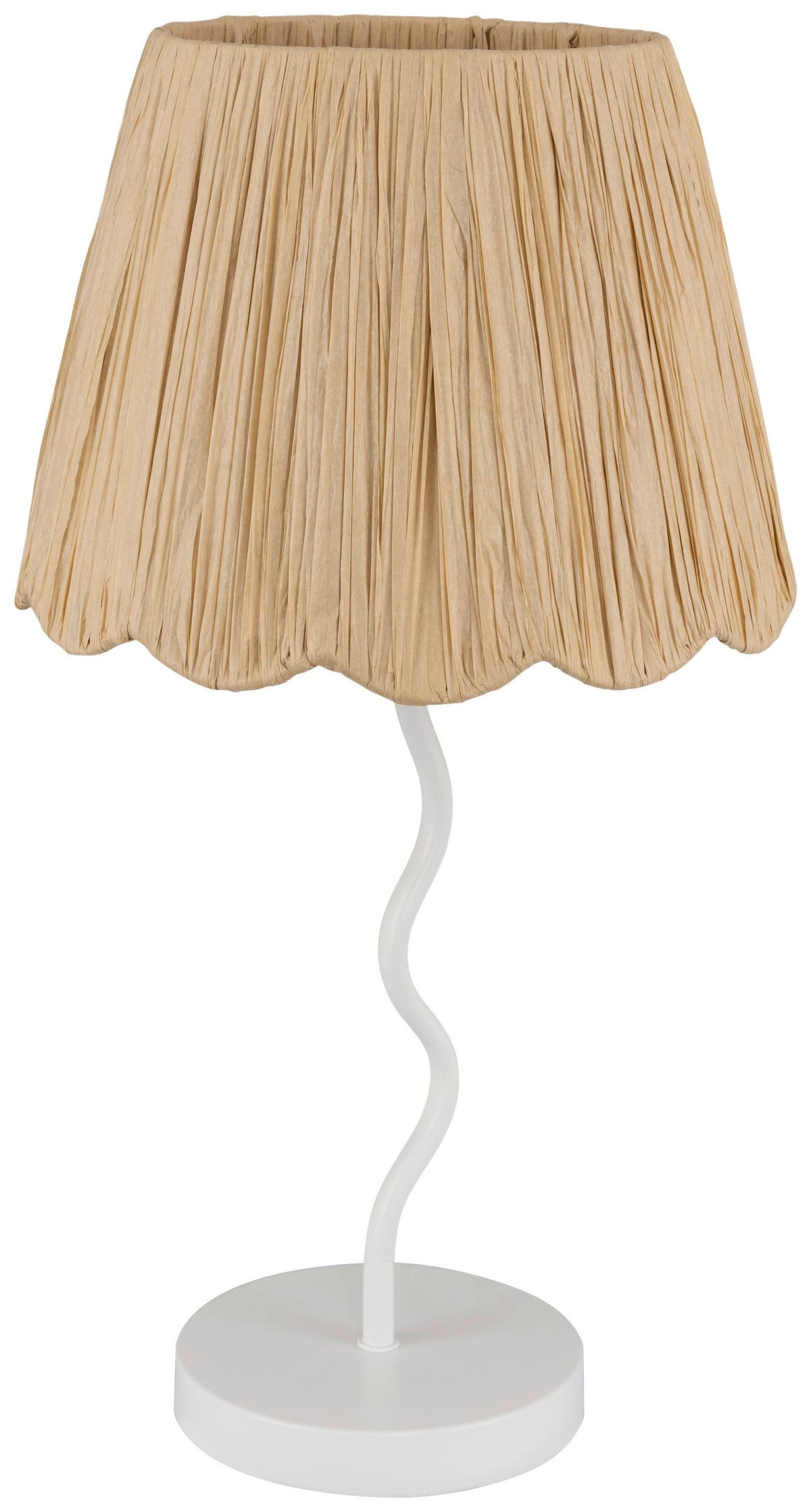 Tischleuchte, E27 Flock - Naturfarben/Weiß, KONVENTIONELL, Papier/Metall (27/50cm)