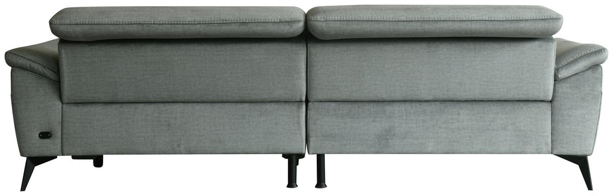 Ecksofa + Relaxfunktion Bonn Grau Leinenoptik 170x262 cm - Schwarz/Grau, MODERN, Holz/Textil (170/79/262cm)