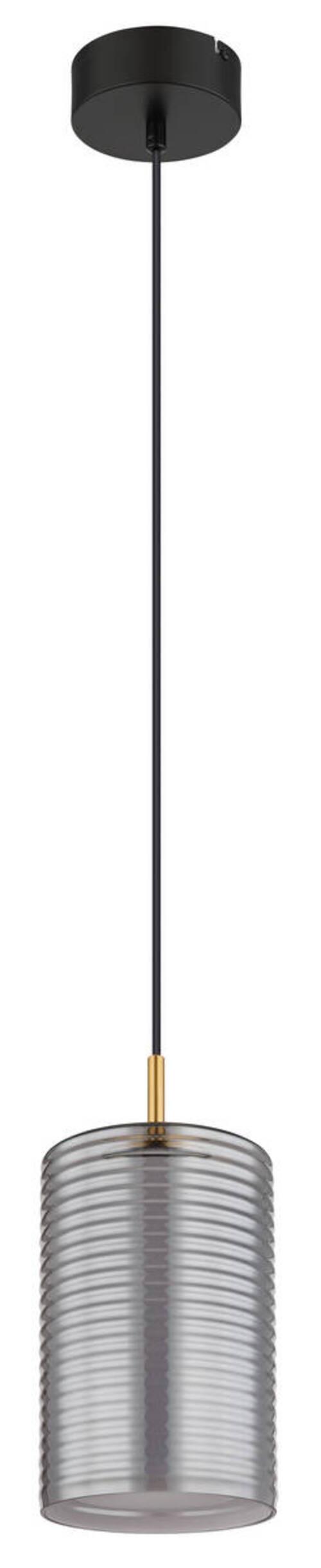 LED-Hängeleuchte 15740 - Messingfarben/Schwarz, Design, Glas/Metall (18/150cm) - Globo