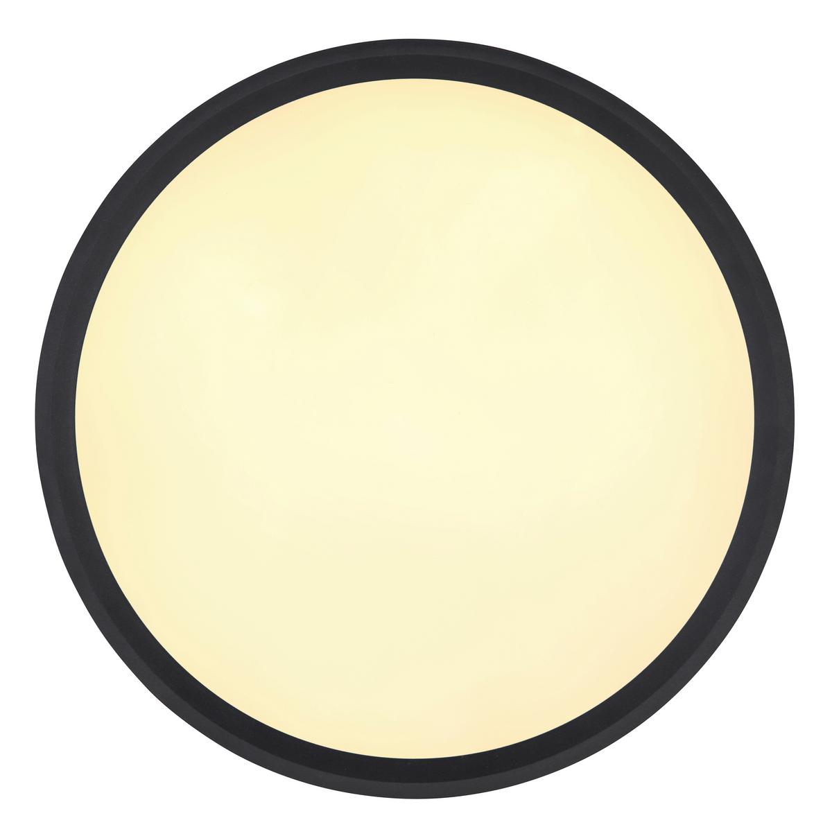 Led-deckenleuchte 41588d1 - Opal/Schwarz, Design, Kunststoff/Metall (40/5cm) - Globo