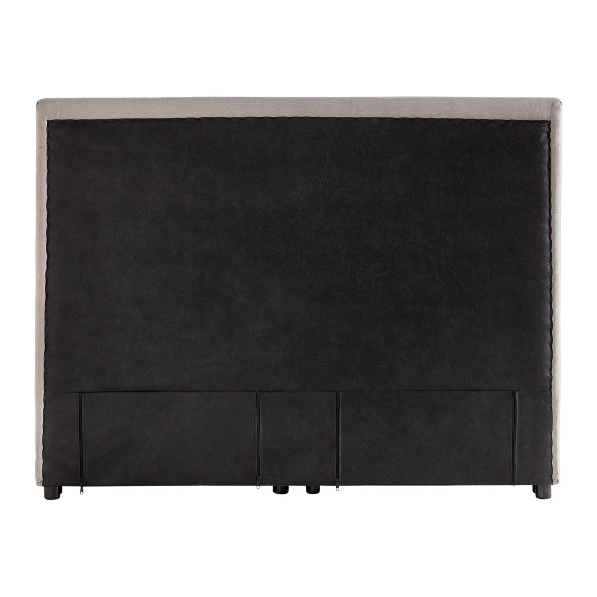 Postel boxpring s toperem, 140x200 cm, béžová - černá/béžová, Moderní, dřevo/textil (140/200cm) - Bessagi Home