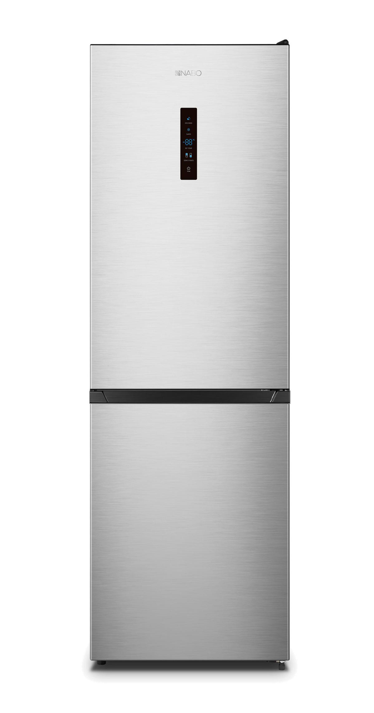 Kühl-Gefrier-Kombination Nabo Kgn 3242 - Edelstahlfarben, Basics, Metall (59,5/187/56cm) - Nabo