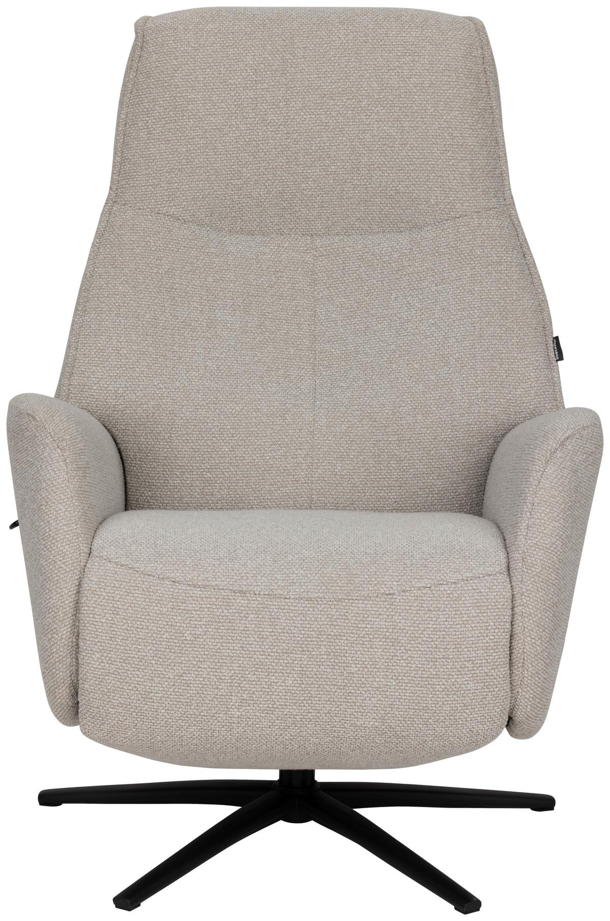 Relaxsessel Snooze Beige B: 77 Cm - Beige/Schwarz, Design, Holz/Textil (77/112/86cm) - Livetastic