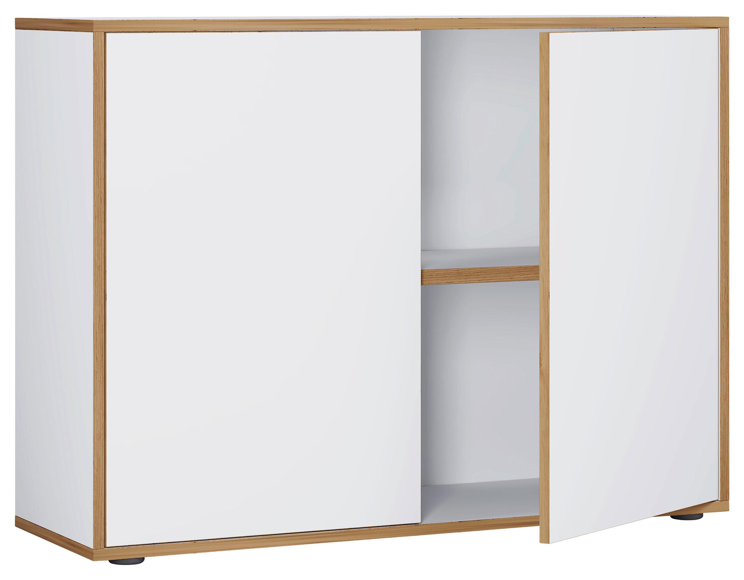 Aktenschrank Salia Weiß, Honigeiche B: 100 cm - Honigeiche/Weiß, Design, Holzwerkstoff (100/74/33cm) - MID.YOU