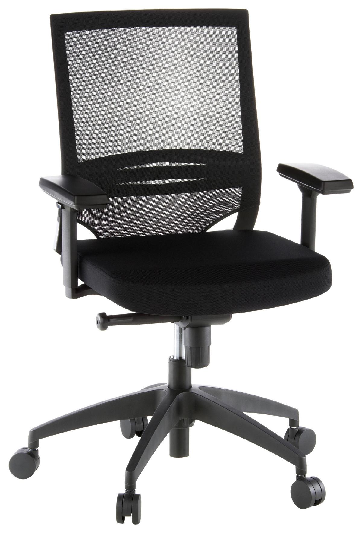 Drehstuhl Porto Base Schwarz - Schwarz, MODERN, Kunststoff/Textil (59/108/44cm) - MID.YOU