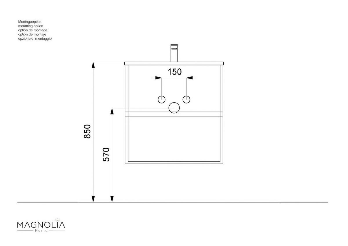 BADEZIMMER Limes, Graphitfarben B: 70 cm - Graphitfarben/Weiß, Basics, Keramik/Holzwerkstoff (70cm) - MID.YOU