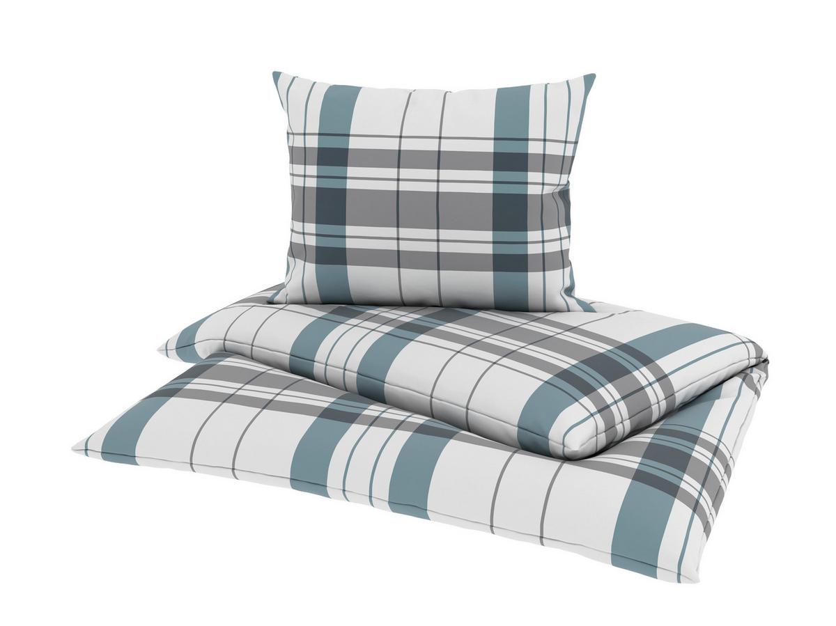 Bettwäsche Stockholm - Blau/Grau, MODERN, Textil - Luca Bessoni