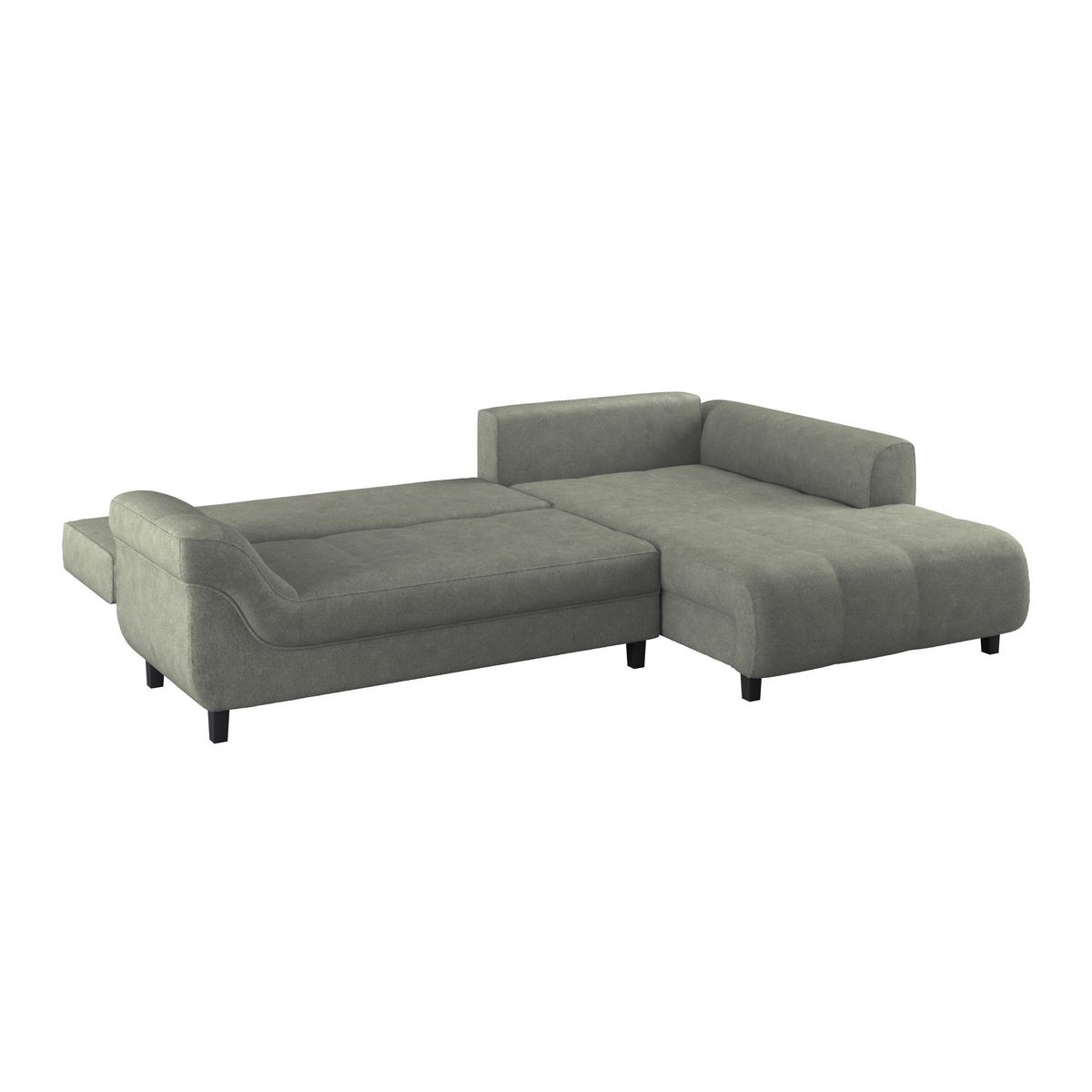 Ecksofa Mendoza - Schwarz/Grau, Design, Textil (309/197cm) - Ondega