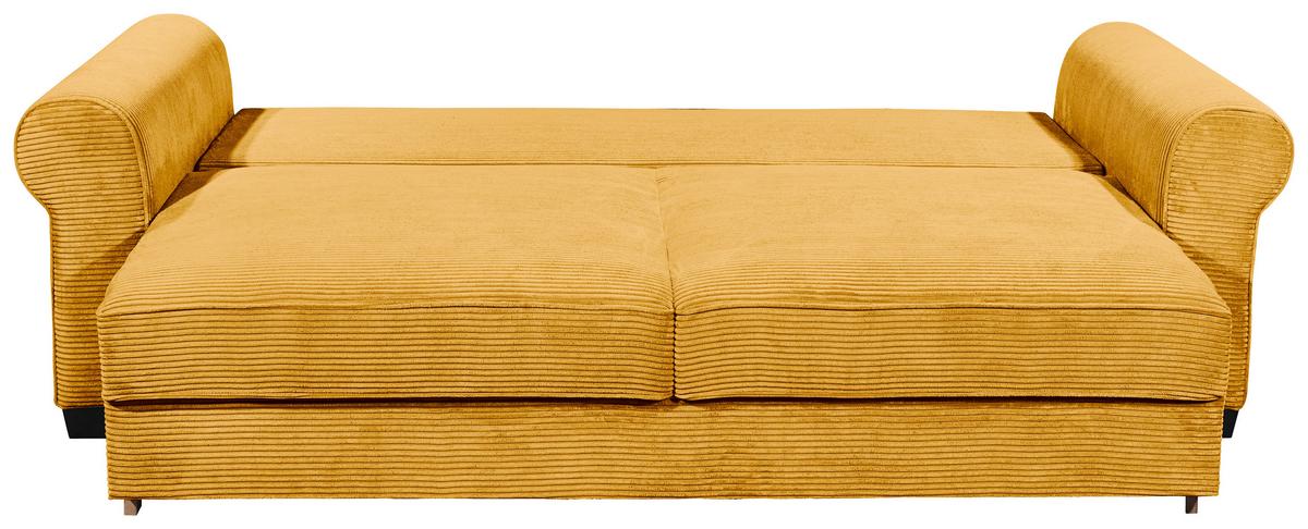 2-sitzer-sofa Mit Schlaffunktion Maureen B:247cm - Gelb/Schwarz, KONVENTIONELL, Textil (247/95/125cm) - MID.YOU