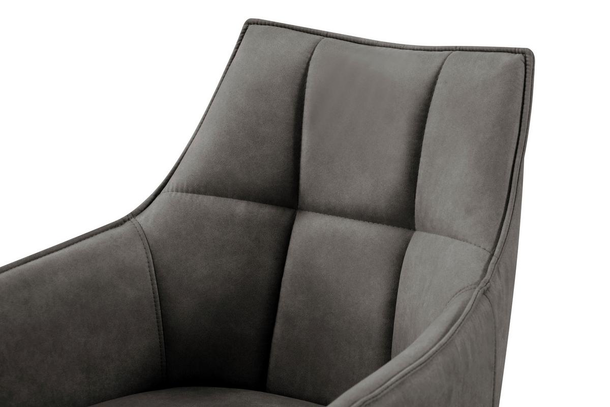 Armlehnstuhl Luna drehbar dunkelgrau, B: 57cm - Dunkelgrau/Schwarz, MODERN, Holz/Textil (57/90/62cm)