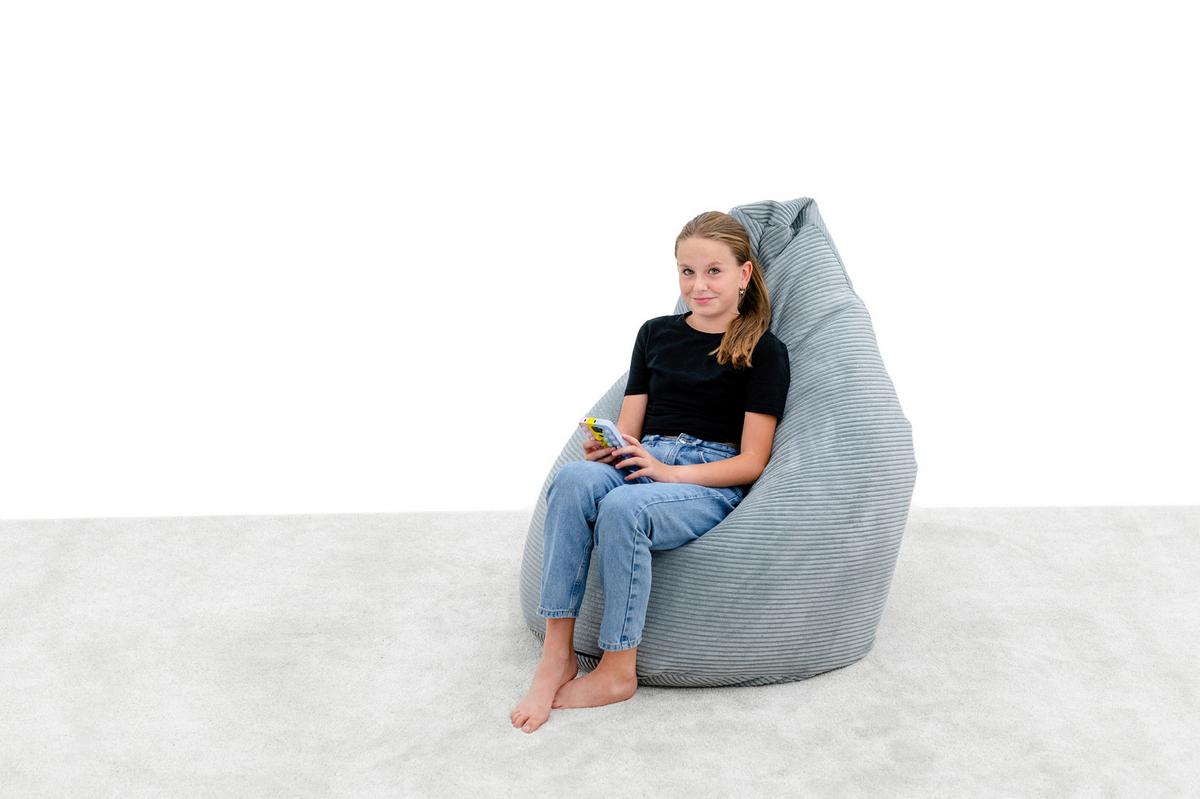 Sitzsack Buzzi Grau/Hellgrau Indoor - Hellgrau, Basics, Textil (120/85/85cm) - Ondega
