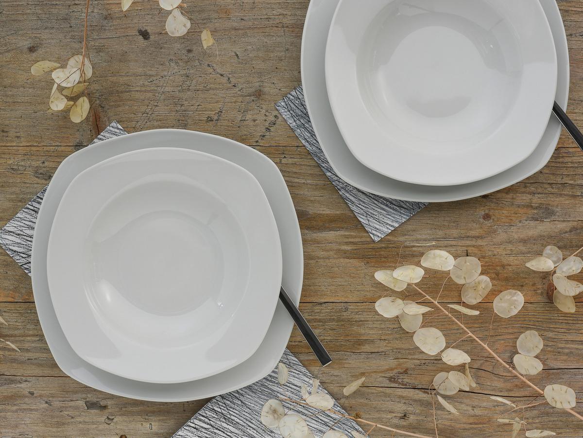 Jedálenský servis Amelie biely, 12 dielny pre 6 osôb - biela, keramika (28,5/22/31cm) - Creatable