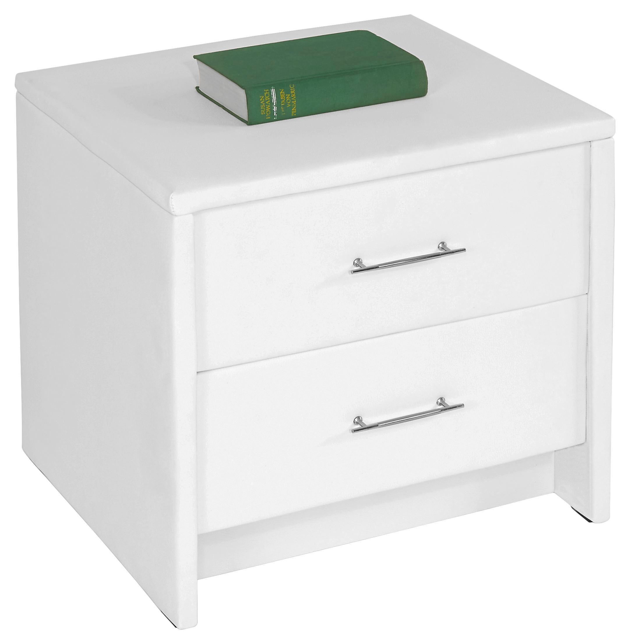 Nachtkästchen Prag - Weiß, KONVENTIONELL, Holzwerkstoff/Textil (50/45,5/43cm)