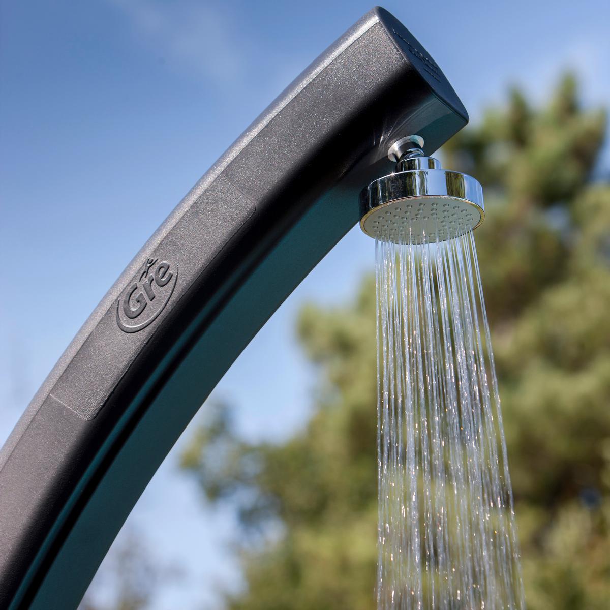 Solardusche, Schwarz Lxbxh: 19x17x219 Cm - Schwarz, KONVENTIONELL, Kunststoff/Metall (19/17/219cm) - Gre