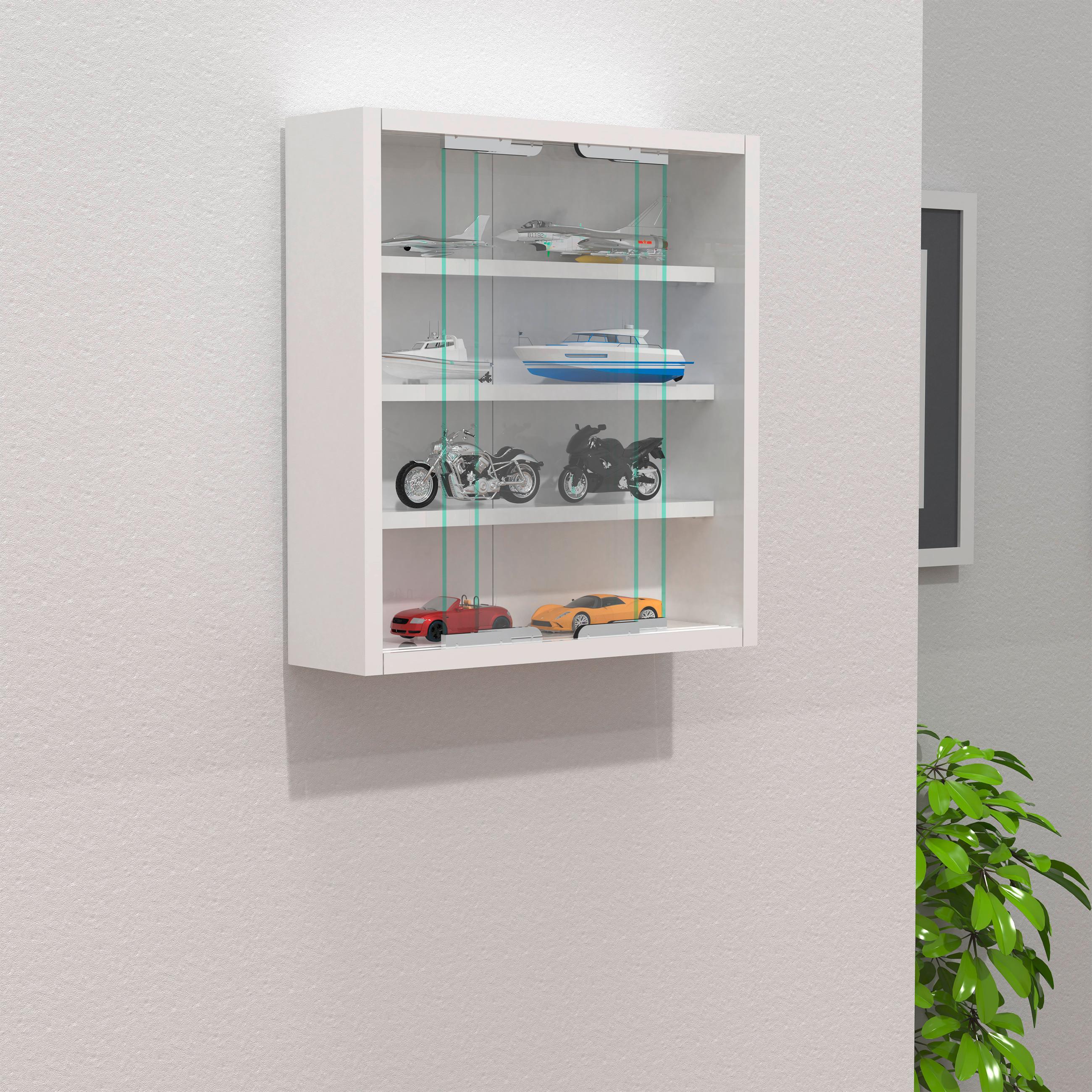 Hängevitrine Agisa S B: 37 Cm Weiß - Weiß, MODERN, Glas/Holzwerkstoff (37/40/10cm) - MID.YOU
