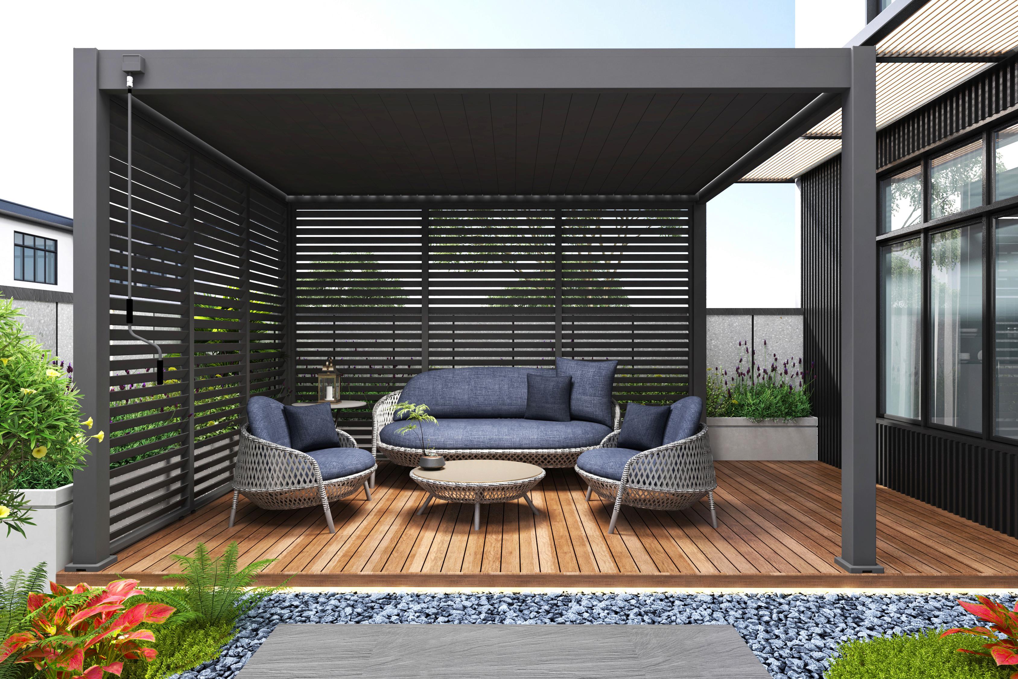 Pergola-seitenteil 93x235x10cm Wetterfest - Anthrazit, Basics, Metall (93/235/10cm) - WEIDE