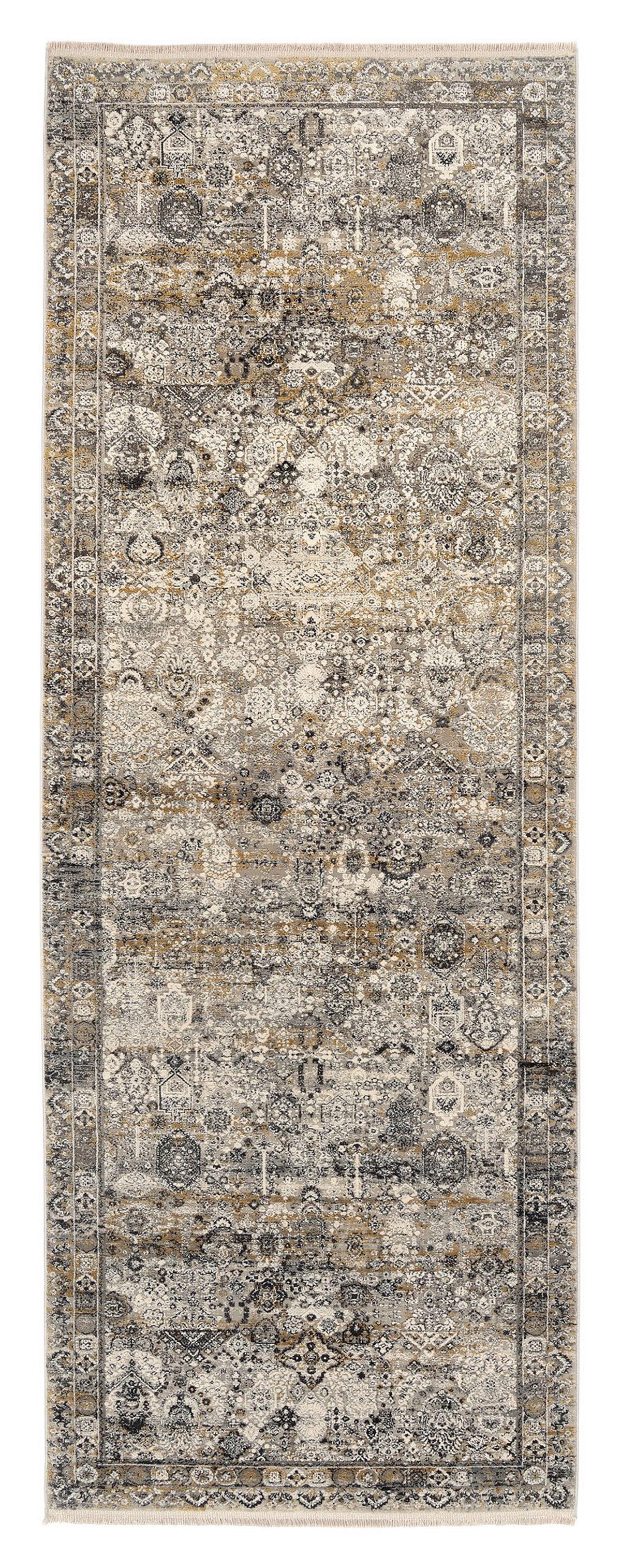 Teppich Läufer Grau/goldfarben Toulon 80x300 Cm - Goldfarben/Grau, LIFESTYLE, Textil (80/300cm) - Dieter Knoll