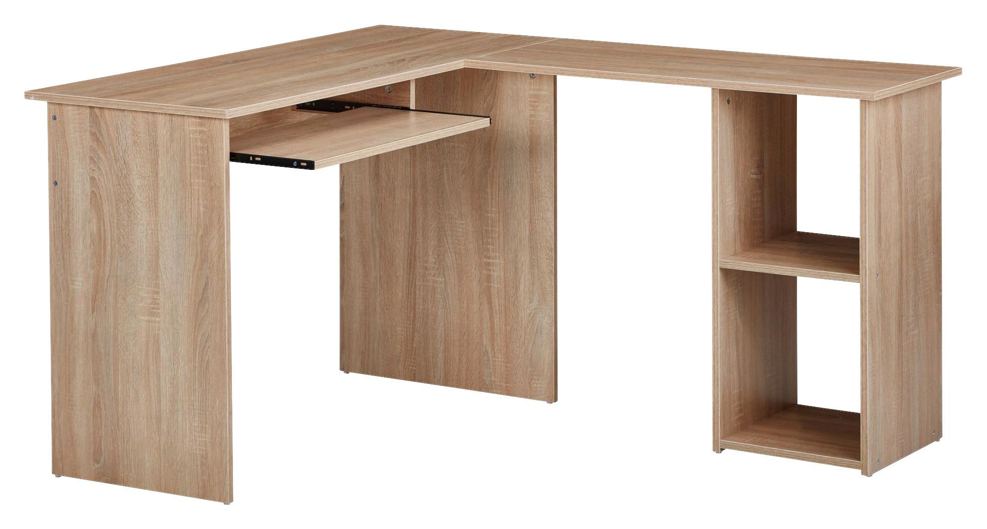 Psací stůl s úložním prostorem Wohnling - Sonoma dub, Moderní, kompozitní dřevo (120/140/75,5cm) - MID.YOU
